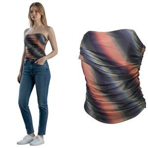 ASTR Ruched Strapless Tube Top Sample NWT Multicolor Small